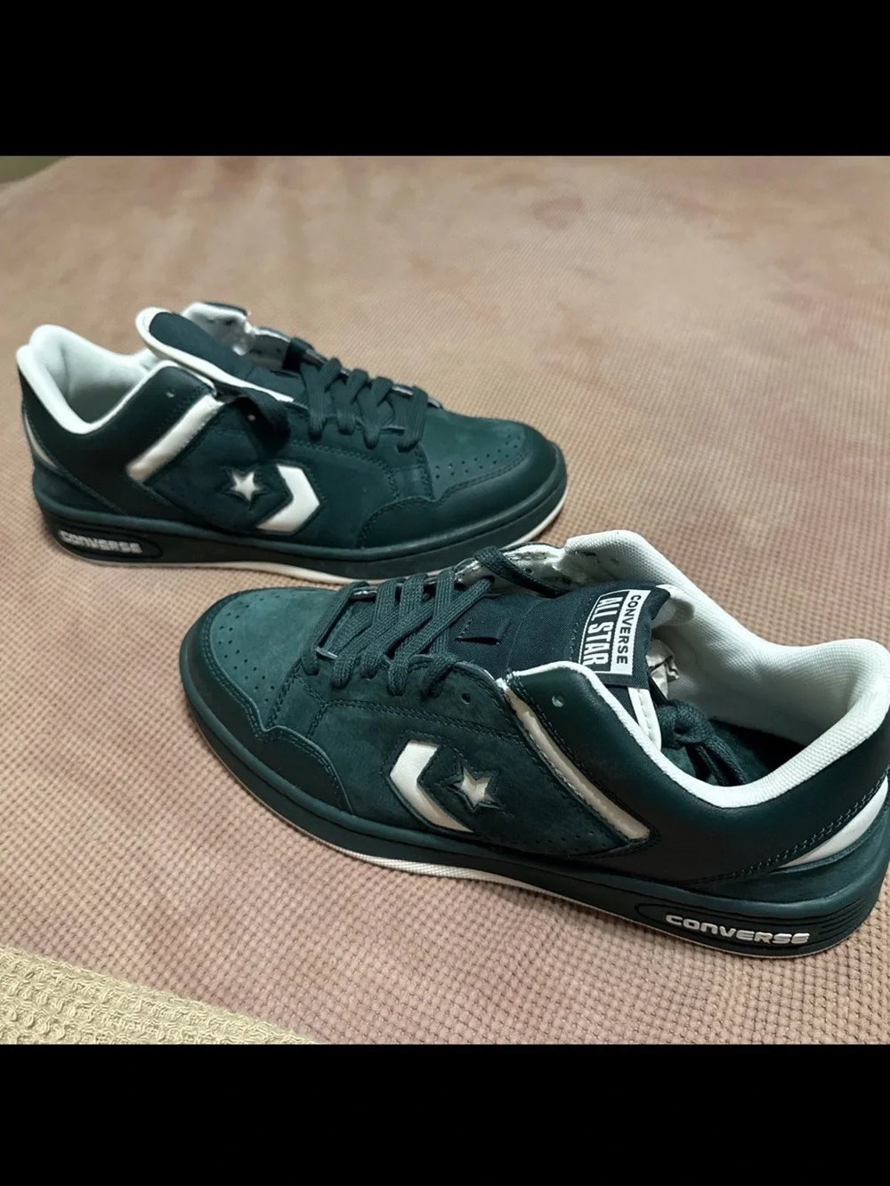 Converse Weapon Ox Green Envy Egret Leather Sneakers Size Mens 10.5 / Womens 12